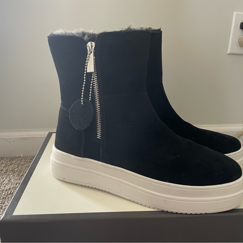 J Slide black suede Tristan WP boots